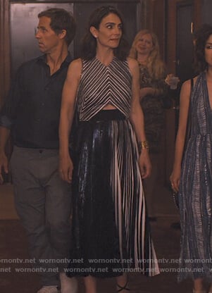 Sam's metallic pleated dress on Friends from College