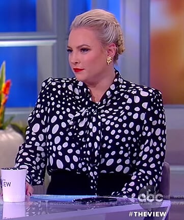 Meghan's black polka dot blouse on The View