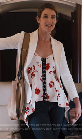 Lisa's floral print clasp embellished top on Friends from College