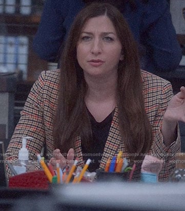 Gina's beige houndstooth blazer on Brooklyn Nine-Nine