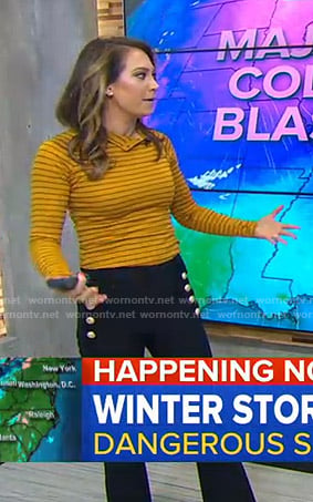 Ginger's orange striped top and sailor pants on Good Morning America