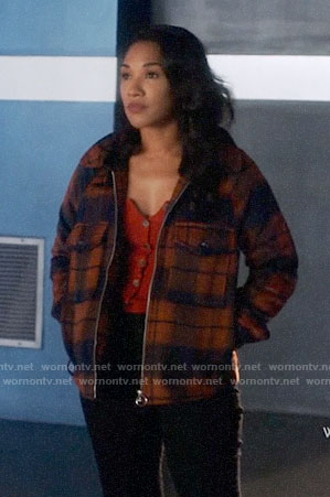 Iris's plaid jacket on The Flash
