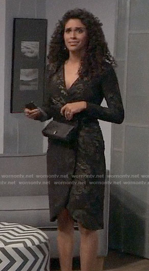 Jordan's black and gold NYE dress on General Hospital