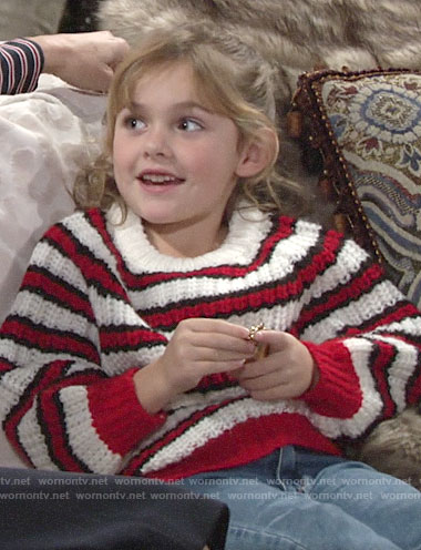 Katie's red striped sweater on The Young and the Restless