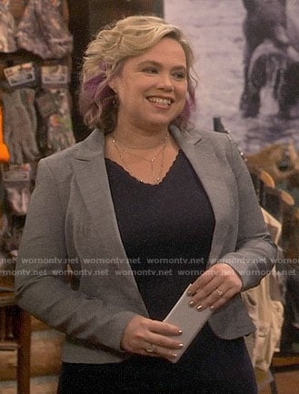 Kristin's scalloped trim dress on Last Man Standing