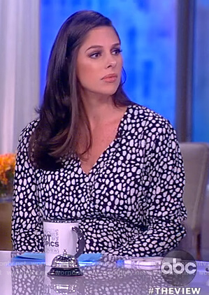 Abby's dotted wrap jumpsuit on The View
