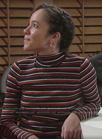 Mattie's striped turtleneck on The Young and the Restless