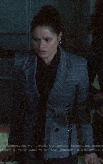Mel's plaid lace-up blazer on Charmed