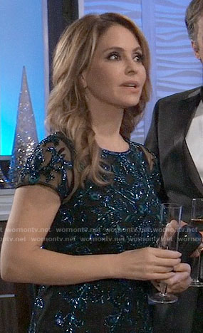 Olivia's blue embellished NYE dress on General Hospital