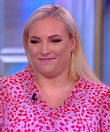 Meghan's pink leopard print top on The View