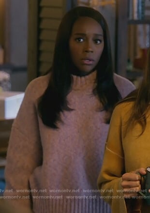 Michaela's pink speckled sweater on How to Get Away with Murder