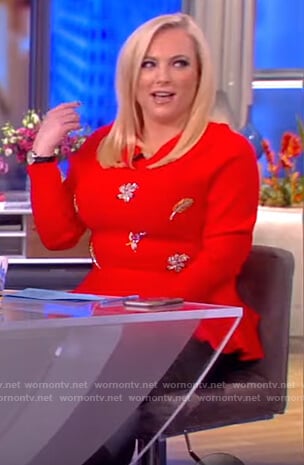 Meghan's red embellished sweater on The View