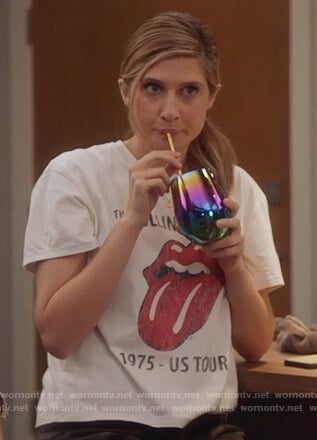 Nomi's white Rolling Stones tee on Grown-ish