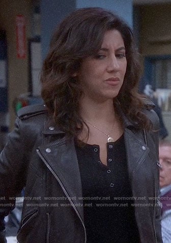 Rosa's black henley top on Brooklyn Nine-Nine