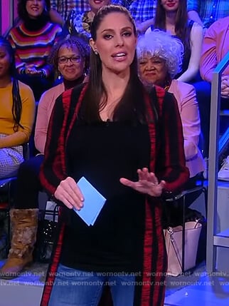 Abby's black and red striped cardigan on The View