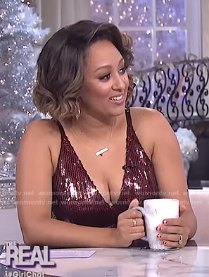 Tamera's sequin fringed dress on The Real