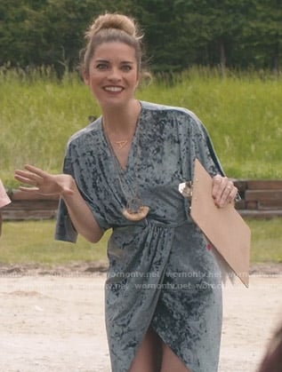 Alexis's velvet wrap dress on Schitt's Creek