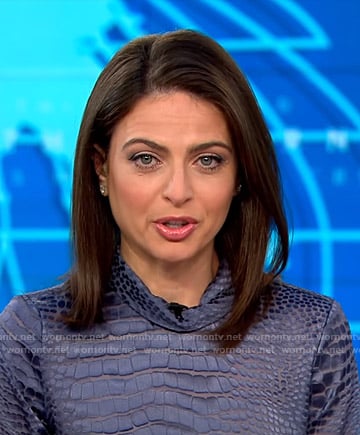 Bianna's blue snake print top on CBS This Morning