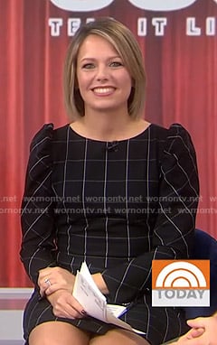 Dylan's black windowpane checked dress on Today