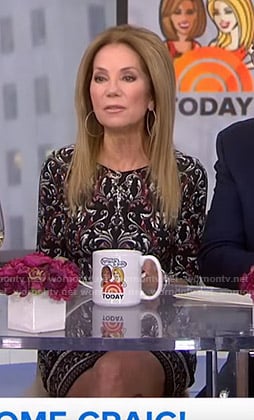 Kathie's black printed shift dress on Today