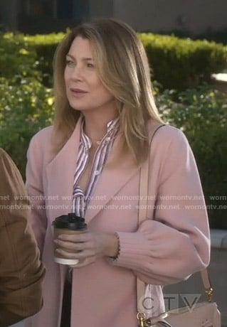Meredith's pink wrap coat on Grey's Anatomy