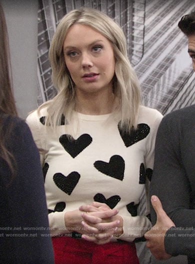 Abby's heart sweater on The Young and the Restless