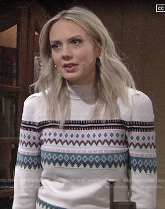 Abby's fair isle sweater on The Young and the Restless