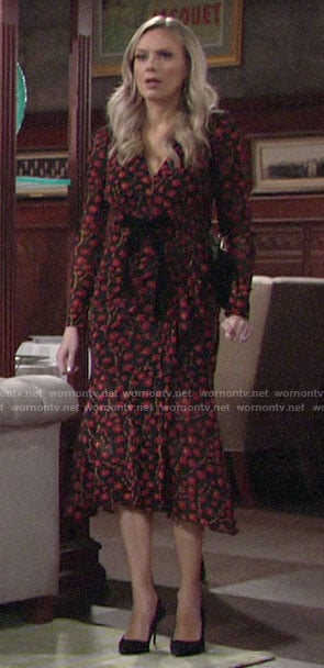 Abby's floral midi dress on The Young and the Restless