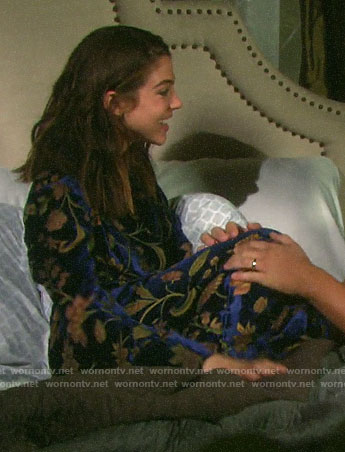 Abigail's floral velvet robe on General Hospital