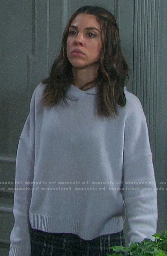 Abigail's lavender hooded sweater on Days of our Lives