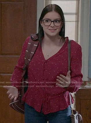 Alex's red polka dot top on Modern Family
