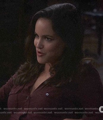 Amy's burgundy button down shirt on Brooklyn Nine-Nine
