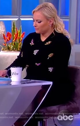 Meghan's black embellished sweater on The View