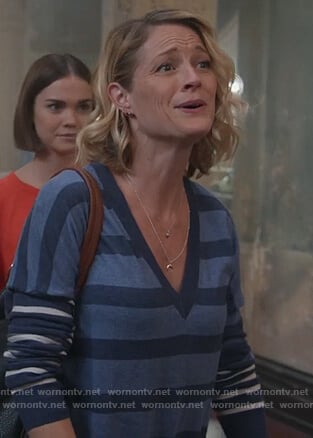 Stef's blue striped sweater on Good Trouble