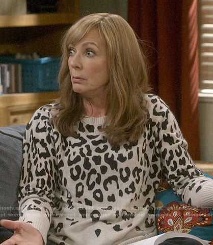 Bonnie's leopard print sweater on Mom