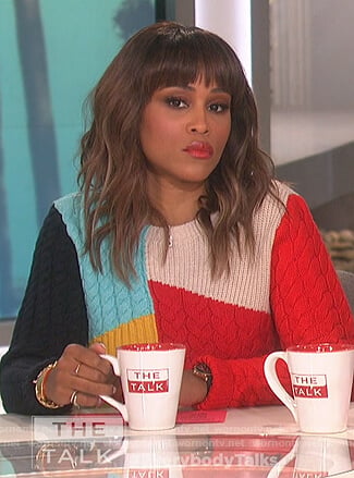 Eve's colorblock sweater on The Talk
