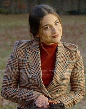 Cristal's plaid double-breasted blazer on Dynasty