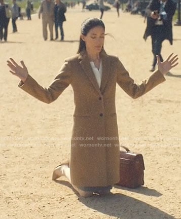 Erica's camel coat on The Enemy Within