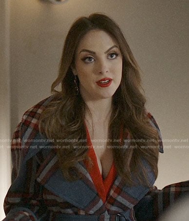 Fallon's blue plaid coat on Dynasty