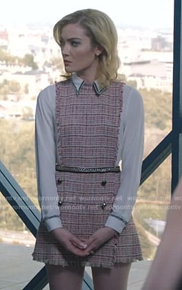 The Frost Sisters's pink tweed mini dress on The Gifted