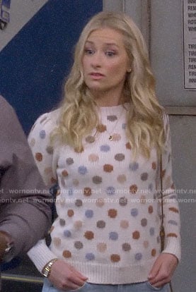 Gemma's polka dot sweater on The Neighborhood
