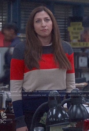 Gina's colorblock sweater on Brooklyn Nine-Nine