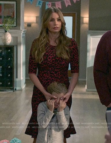 Gloria's red leopard dress on Modern Family