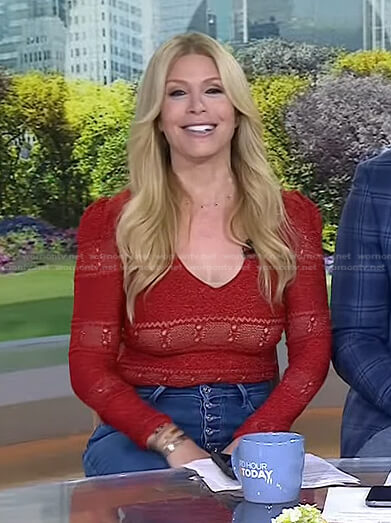 Jill's red v-neck sweater on Today