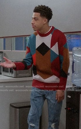 Junior's geometric patterned sweater on Black-ish