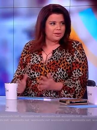 Ana's brown leopard print maxi dress on The View
