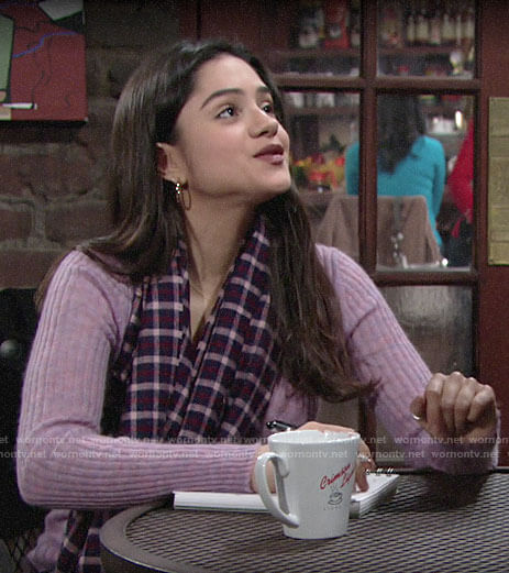 Lola's purple sweater on The Young and the Restless