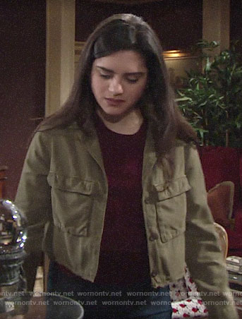 Lola's cropped army jacket on The Young and the Restless