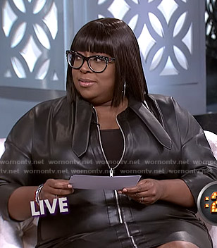 Loni's leather zip front dress on The Real