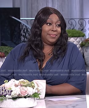Loni's blue wrap dress on The Real
